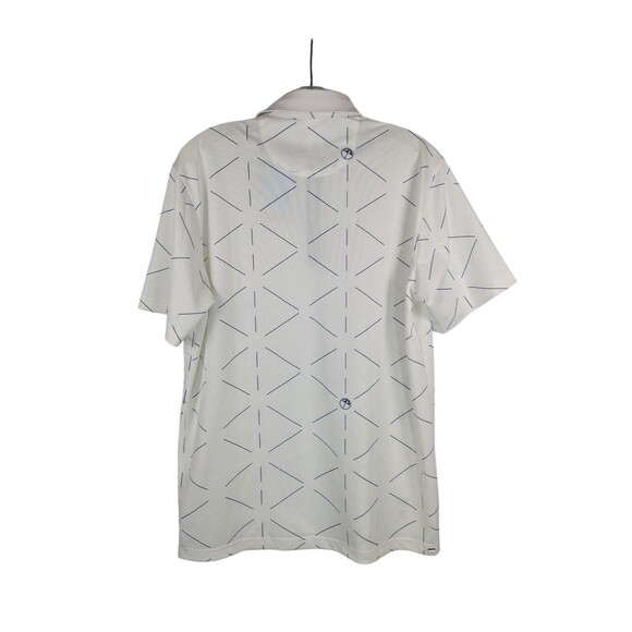Arnold Palmer X Puma Geo Golf Polo Shirt Mens Medium Cloudspun White Blue - Picture 12 of 16